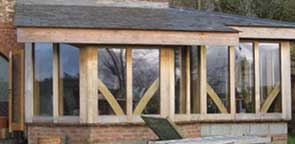 green oak framed summer room near Tiverton