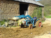 Mixing cob with a tractor