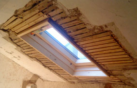 lath repair around inserted skylight