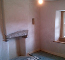 Bedroom plastered with lime near Kendal