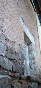 dubbed out stone wall