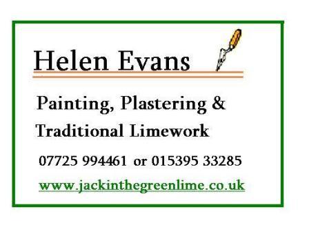 Helen Evans painting plastering and limework business card