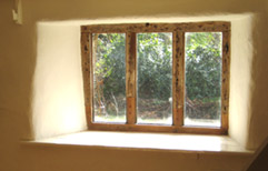 window reveal painted with natural paint