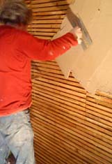 lime plastering studwork wall