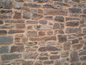 stone wall repointed in lime