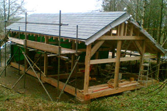 timber framed outbuilding in progress